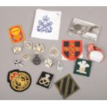 A bag of mixed Russian military badges.
