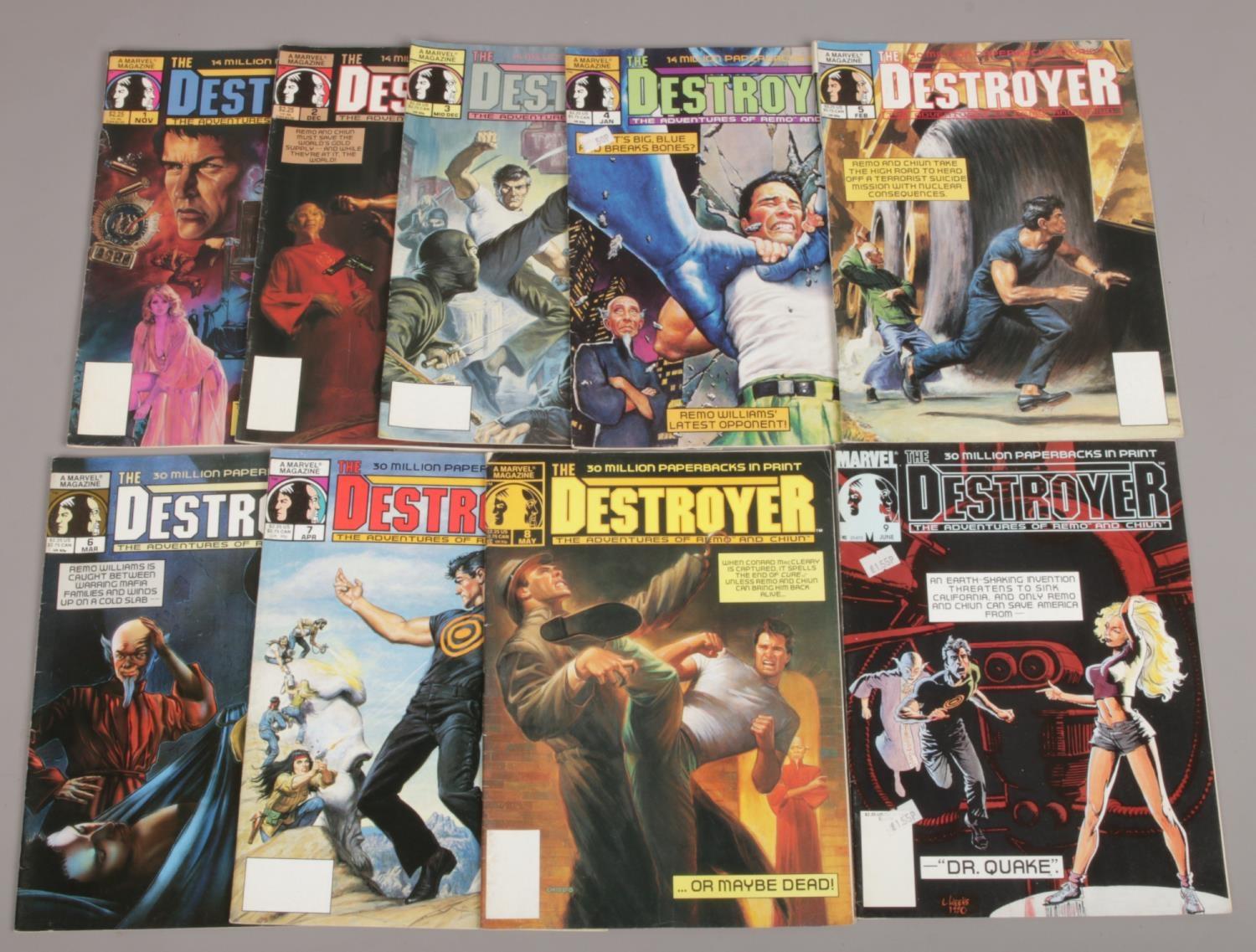 Issues one to nine of Marvel magazine The Destroyer comics.