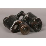 A pair of German World War II Leitz Wetzlar 6 x 30 binoculars.