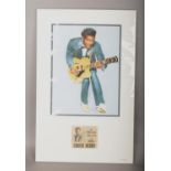 A signed Chuck Berry display (48cm x 31cm).
