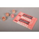 A set of four The Beatles flasher rings, along with a packet of The Beatles A&BC chewing gum