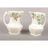Two Ringtons ceramic decorative jugs cream/ floral design