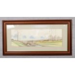 M. Grant, A framed watercolour, rural landscape scene, signed front and back, and dated 1992. (