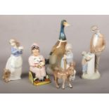 A group of ceramic figures, to include Kevin Francis "Little Clarice", Nao, Beswick etc. Lladro
