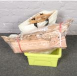 A wooden model ship to include Bamboo bird cage kit