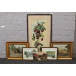A collection of watercolours and oils, mainly landscape scenes to include W. Goodwin, G.