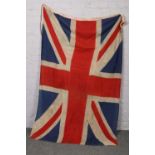 A large World War II sectional canvas union flag, 118cm x 180cm.