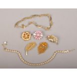 A collection of vintage costume jewellery including Trifari and Kramer etc.