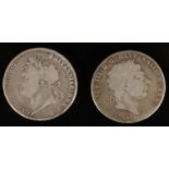 George III Crown 1818, and George IV 1821.