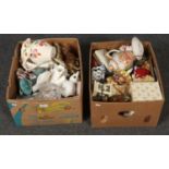 Two boxes of miscellaneous mainly ceramics to include Colclough, Aynsley examples