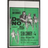 An original UK one sheet poster for James Bond, Dr No. W. E. Berry Ltd, Bradford, 74cm x 50cm.