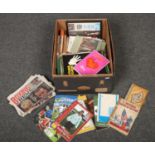 A box of mixed ephemera, to include football programmes, theatre programmes, boxing news etc.