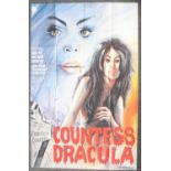 An original 1970s subway film poster, Countess Dracula, 116cm x 153cm. Appears unused. Folded.