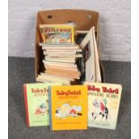 A box of collectables, Toby Twirl Adventures, Playbox 1953, Bimbo annual examples, Crystalate