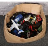 A box of diecast vehicles to include welly, matchbox, majotette etc.