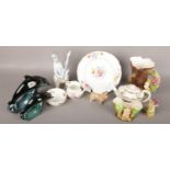 A collection of ceramics to include Sylvac, Poole, Royal Crown Derby, Beswick, Spode etc.