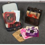 A carry case and suitcase of 78rpm records, to include Bill Haley, The Everly Brothers, Bing