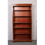 A large mahogany open bookcase. (Height 192cm, Width 99cm, Depth 30.5cm)
