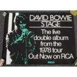 An original 1978 David Bowie Stage double album UK quad poster, 76cm x 102cm.