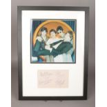 A framed Small Faces display, autographed by Steve Marriott, Ian McLagan, Kenney Jones and Ronnie