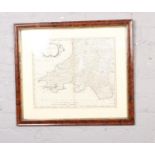 Robert Morden, A framed reproduction map of South Wales 1695.