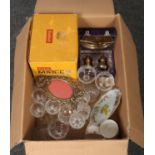 A box of miscellaneous, to include Kodak Instamatic projector, drinking glasses, cased cruet set