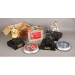 A box of toys, to include Thinkway Toys Star Wars figures, boxed Mettoy Hurdy Gurdy and two wall