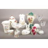 A collection of ceramics and glass, to include Royal Albert Old Country Roses, Aynsley, Edinburgh