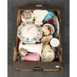 A box of miscellaneous, to include Wedgwood, Royal Doulton, Wade etc.
