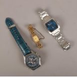Three wristwatches, to include Edifice, Solo and a ladies manual example.
