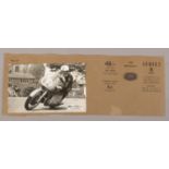 Motorcycle interest; John Surtees Autograph on 1963 Motorcycle Photograph picture postcard.