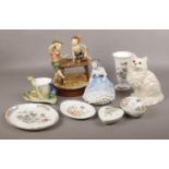 A group of ceramics, to include Beswick cat, Coalport, Aynsley etc.