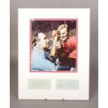 An England 1966 World Cup display, autograph by Alf Ramsey and Bobby Moore.