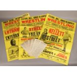 A collection of wrestling ephemera, to include three Ashfield Wrestling Club posters and seven