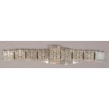 A pierced silver plated nurses belt. Length 75cm