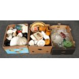 Three boxes of miscellaneous, to include Royal Doulton, glassware, Hornsea Fauna etc.