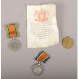 A World War I British War Medal and Victory medal awarded to 41220 Pte. B. Rudge. D. of Corn. L. I