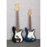 An Encore Blaster bass guitar, and another Encore guitar, both for spares or repairs.