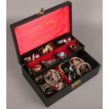 A jewellery case of costume jewellery to include rings, bangles, beads, etc.