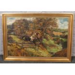 Oil on board, Chatsworth horse trials scene