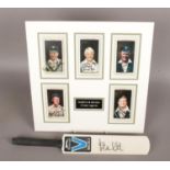 A set of autographed Yorkshire & Barnsley cricket legends to include Dickie Bird, Sir Michael