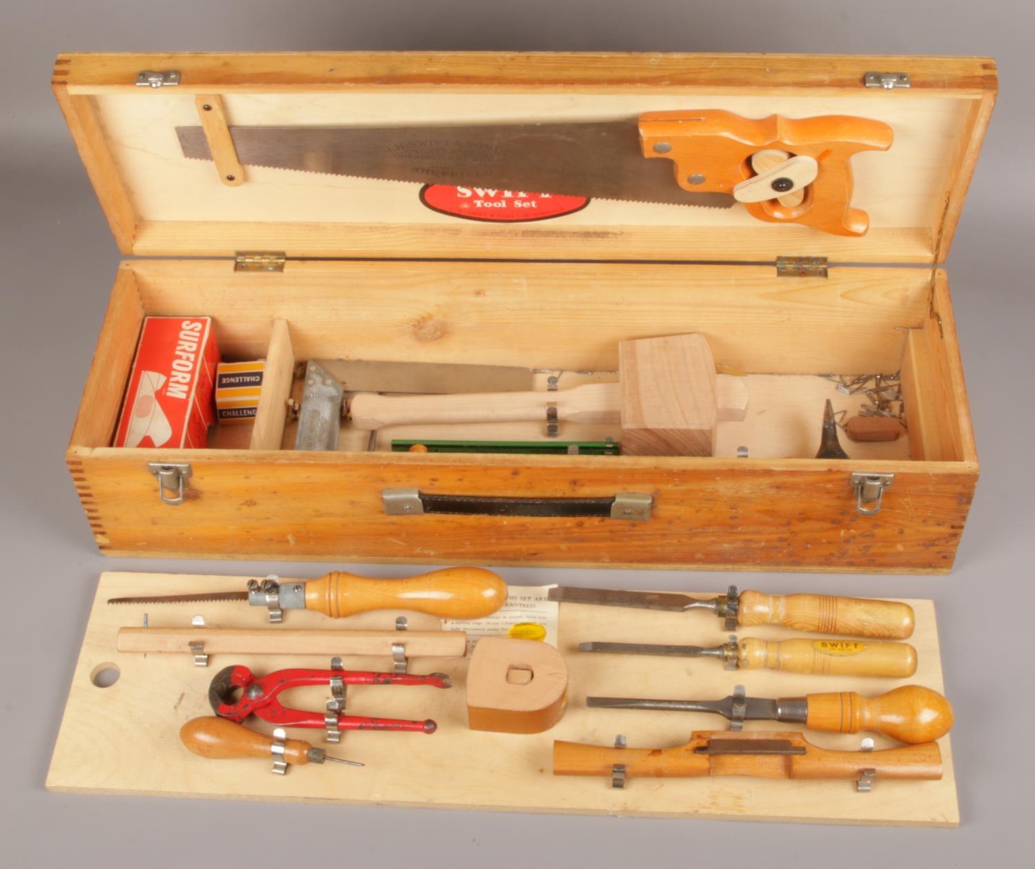 A joiners Swift tool set by makers J. H. Swift & Sons Ltd, Sheffield.