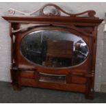 A mahogany sideboard mirror.