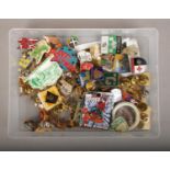 A box of enamel badges, to include sporting examples, Baker's Union etc.