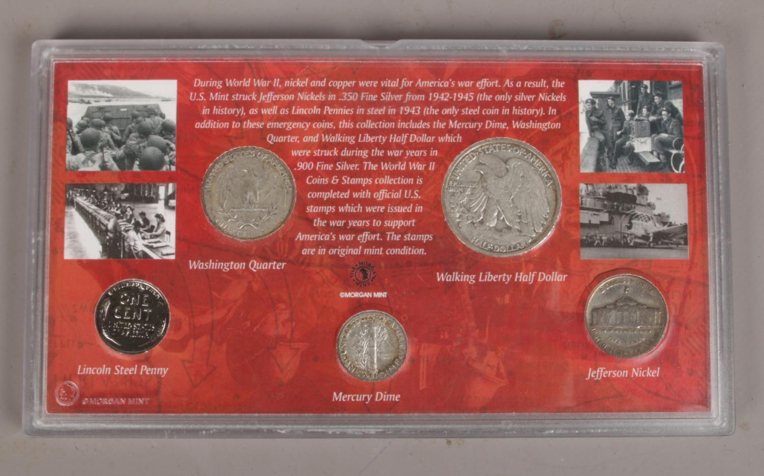 A World war II U.S coins & stamp set. - Image 2 of 2