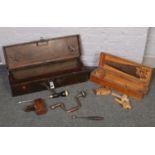 Two joiners tool boxes and some contents.