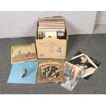 A box of mixed LP records Classical, Rock and Pop. Including Joan Armatrading, Eagles, Billy Joel,