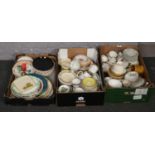 Three boxes of miscellaneous ceramics to include Wedgwood, Carltonware, Aynsley etc.