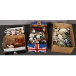Three boxes of miscellaneous mainly ceramics, Royal Doulton 'Summer' bowl, Sylvac Dog figurine,