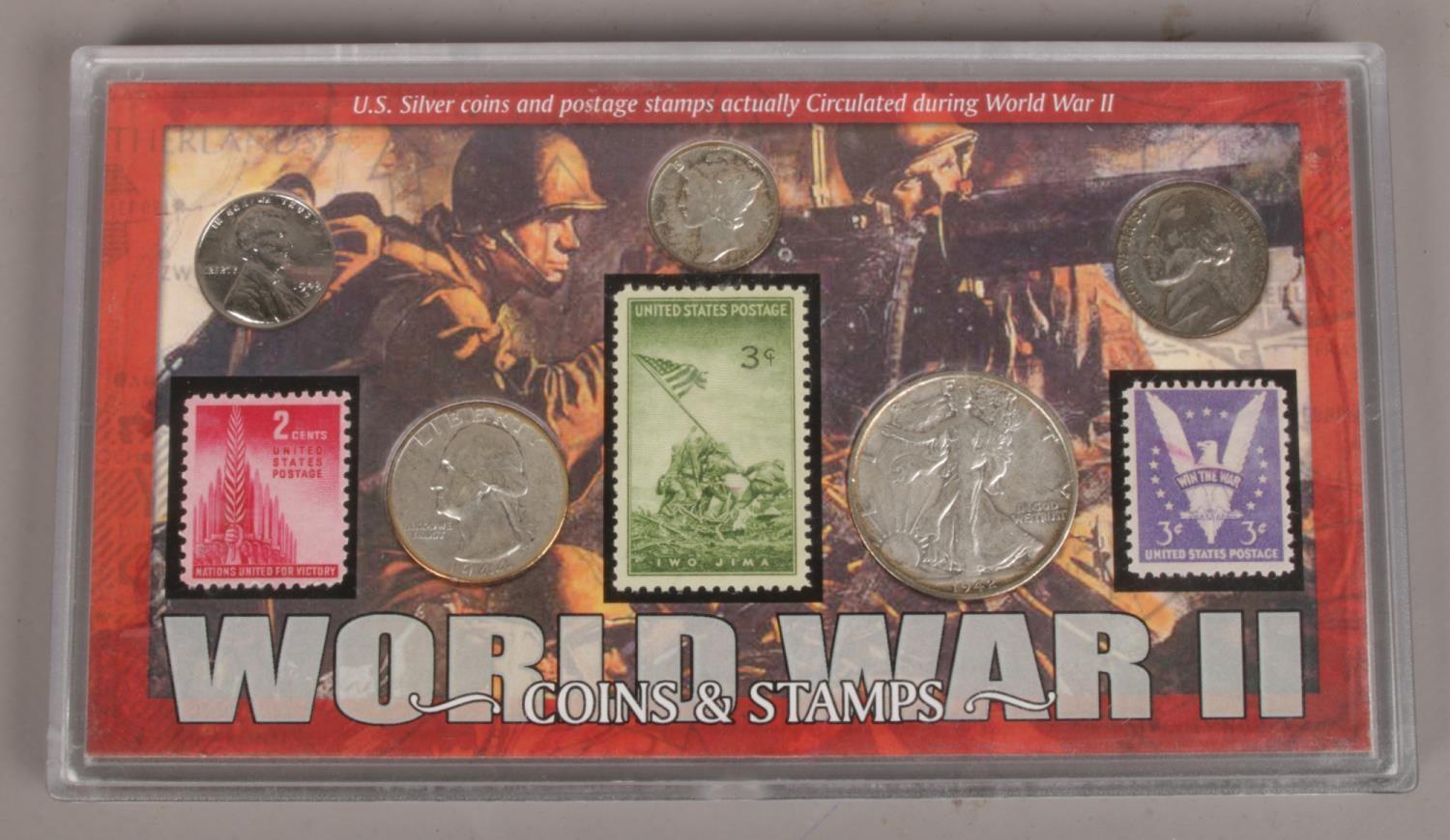A World war II U.S coins & stamp set.